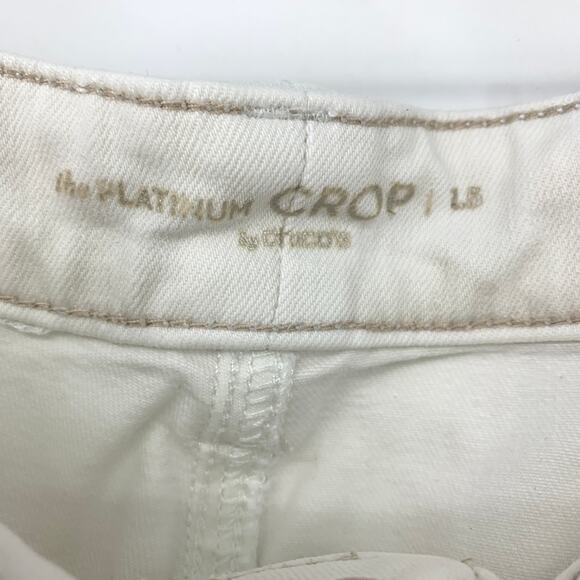 Chicos The Platinum Crop Jeans Womens Size 1.5 US 10 White Stretch Denim - Picture 5 of 6